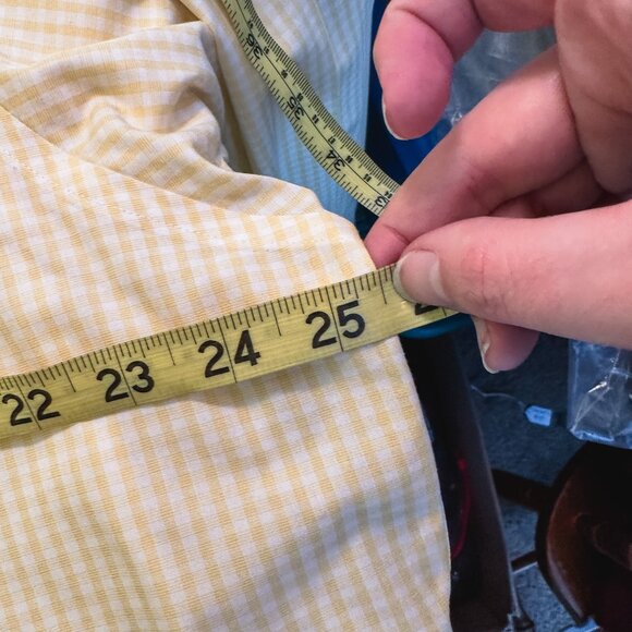 Paul Fredrick Yellow Gingham Check‎ Men's Dress Shirt 16.5 x 33 French Cuffs - Picture 8 of 8